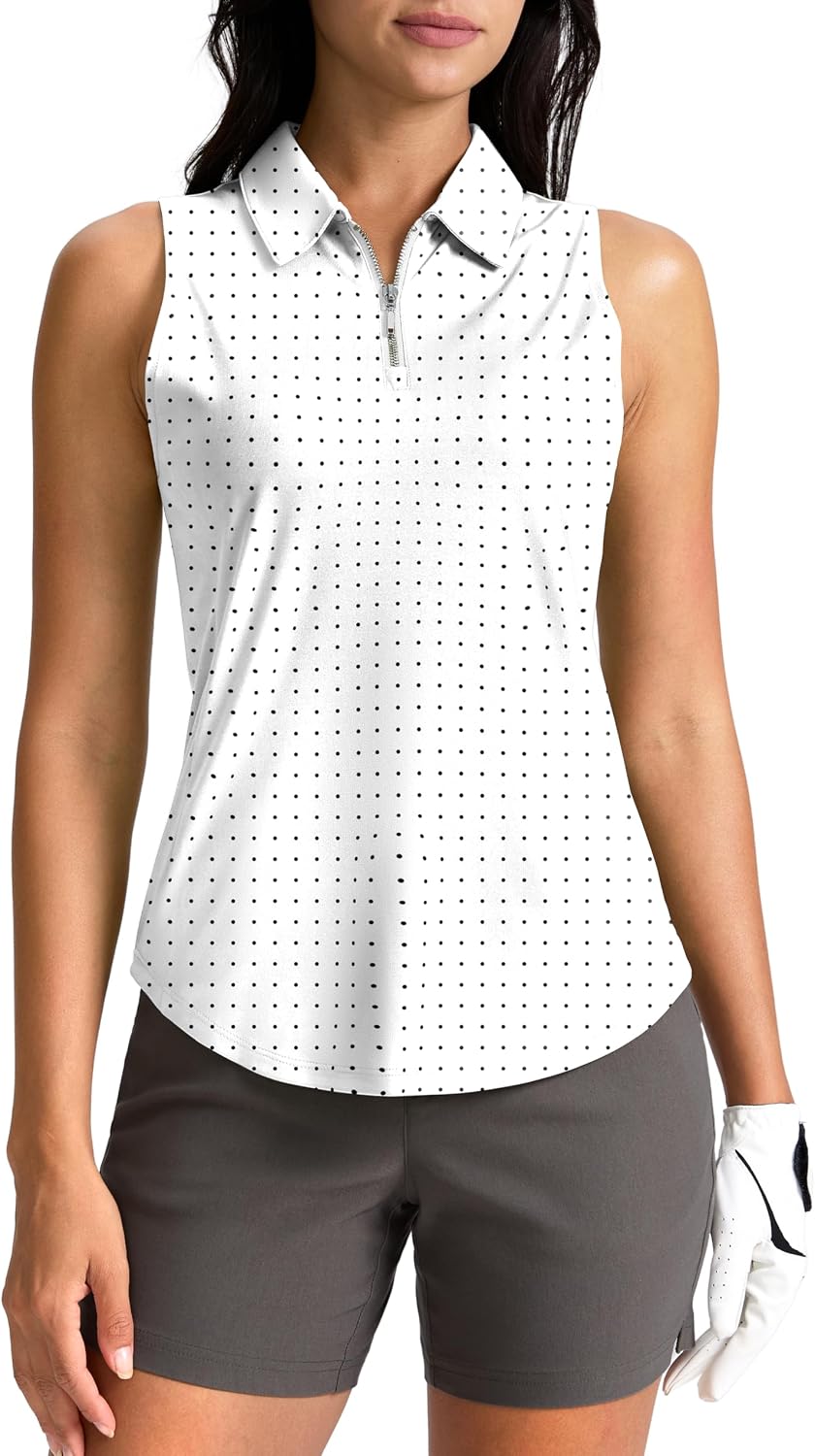 G Gradual Golf Shirt Sleeveless Zip Up Collared Polo Shirts image 1